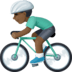 🚴🏿‍♂️ man biking: dark skin tone display on Facebook